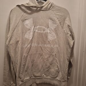 Under Armour Women's Light Beige With Whitr Logo Hoodie